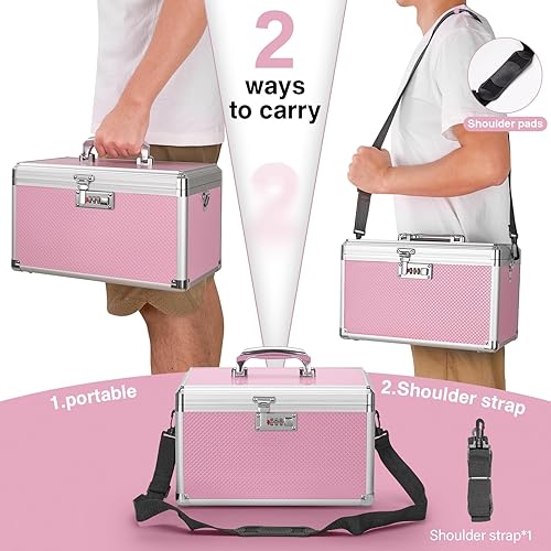 Miniatura 10 de GODLONSEN Caja de bloqueo de medicina con cerradura de combinación, Caja de bloqueo para medicamentos, Caja de medicina cerrada, Caja de bloqueo de