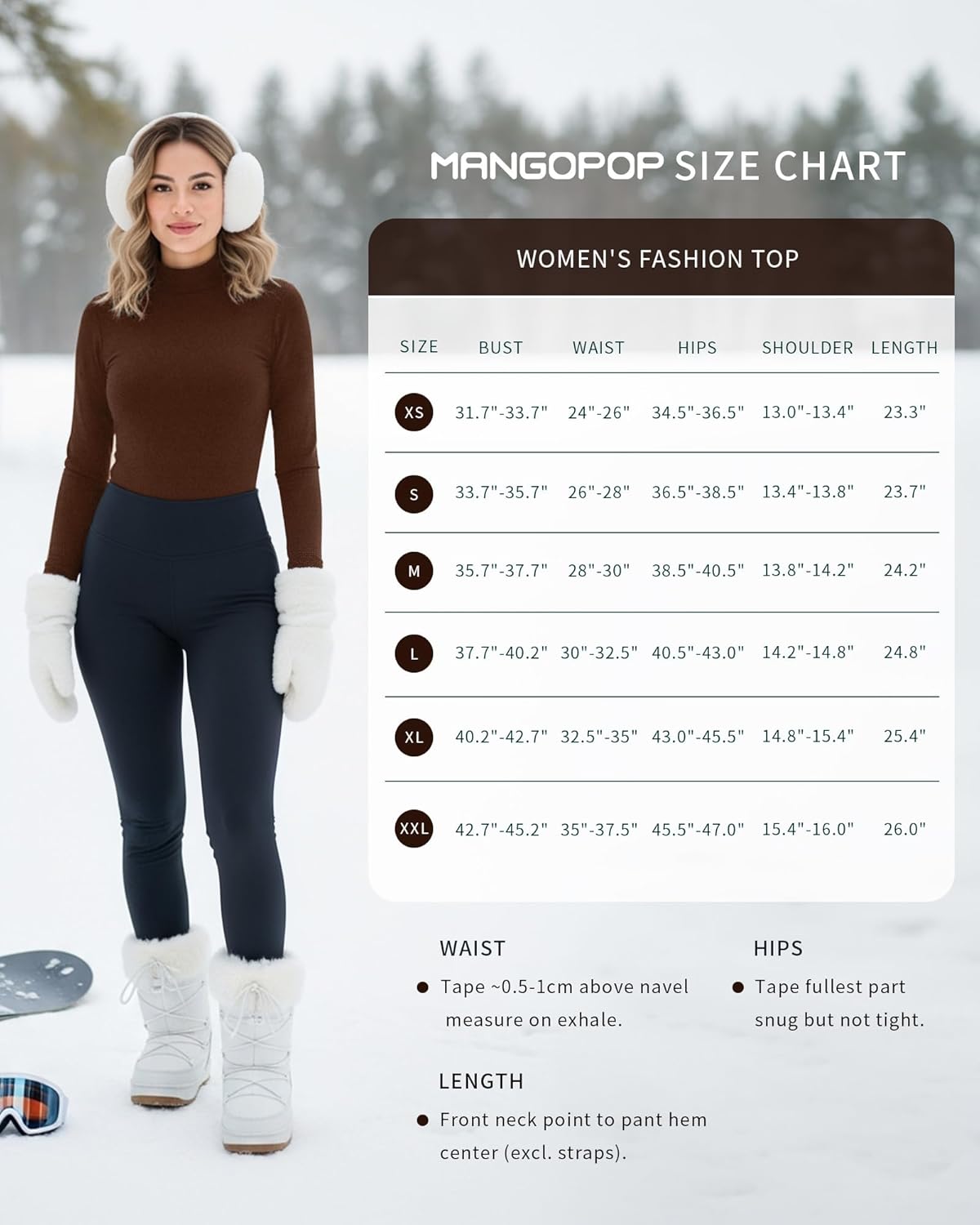 MANGOPOP Women's Mock Turtleneck Long Sleeve Shirt Fall Outfits Fashion Thermal Undershirt Basic Tops Fleece Lined Tee 2025 - Image 7
