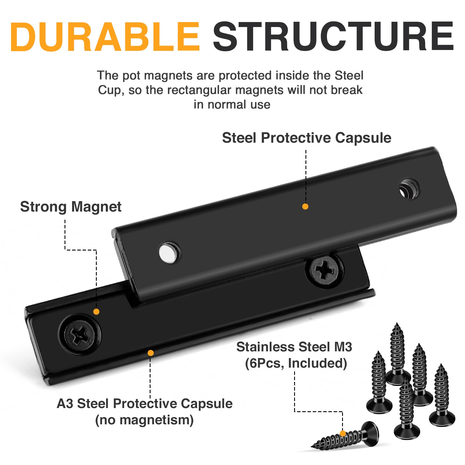 TRYMAG Bar Magnets, 80Lbs 15 Pack Countersunk Hole Magnet with Screw — Amazon image 3