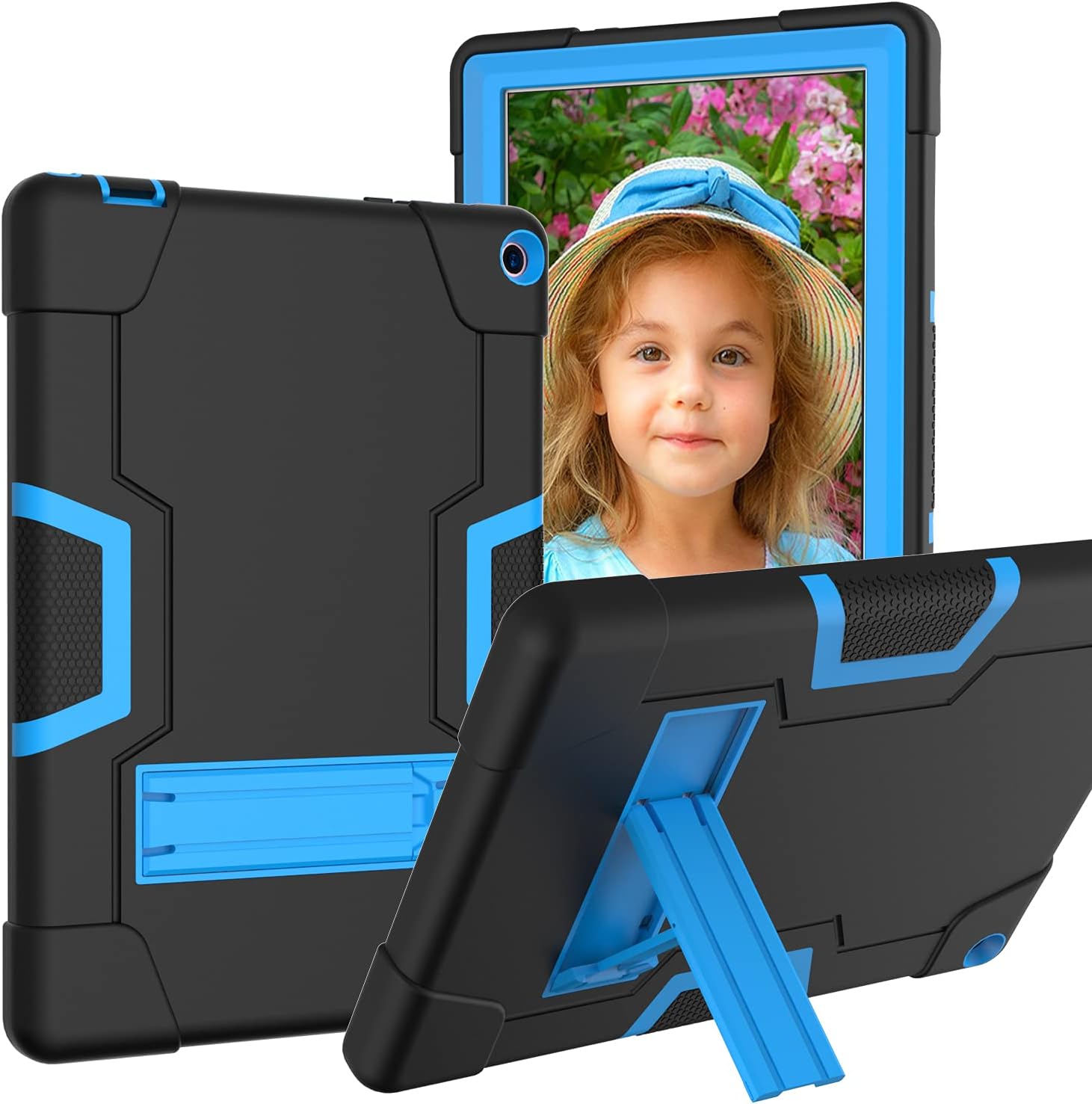 Cherrry FIEWESEY Case for Walmart Onn 10.1 Inches Tablet Pro (Model: 100003562), Heavy-Duty Drop-Proof and Shock-Resistant Protective Case(with Stand) Pro(Model: 100003562) (Black+Blue) : Electronics