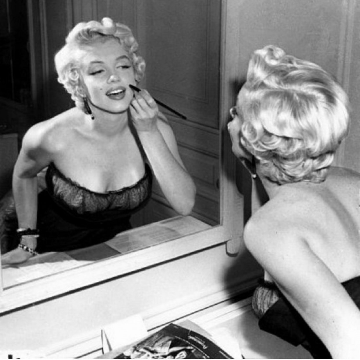 Empire Merchandising Miroir Imprimé Marilyn Monroe Make-Up 20x30cm Cadre Bois