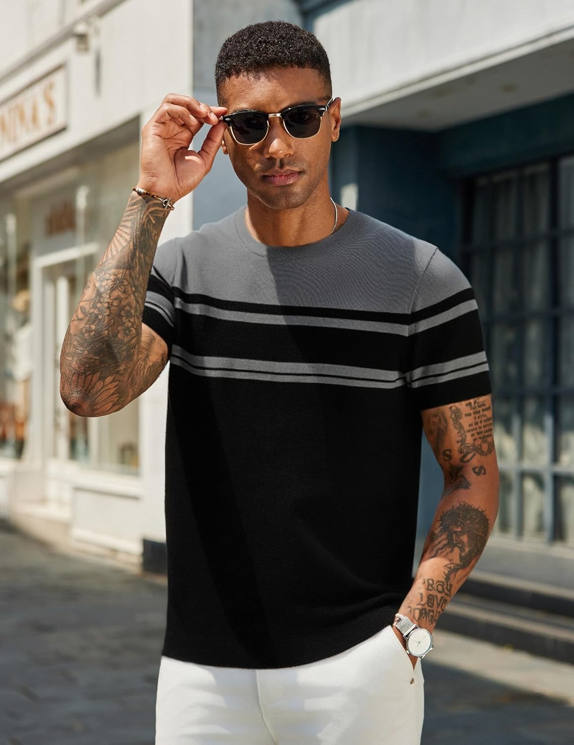COOFANDY Men's Casual T-Shirts Short Sleeve Crewneck Pullover Classic Knit Tee Shirts - Image 2
