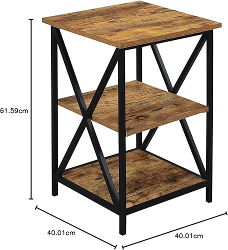 Miniatura 49 de Convenience Concepts Tucson - Mesa auxiliar con estantes, mármol sintético gris/negro Mármol de imitación