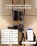 ESLOC B200 Fingerprint Front Door Lock Set with Durable Handleset | Keyless Entry Front Door Lock Set, Touchscreen with Backlit, App Control, DIY Installation, Auto Lock, 12-Month Battery, IP54