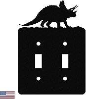 Vista 8 de Cubierta de Interruptor de Luz de Acero Americano, Cubierta de Enchufe con Decoración de Dinosaurio, Cuerpo de Tiranosaurio T-Rex, Interruptor