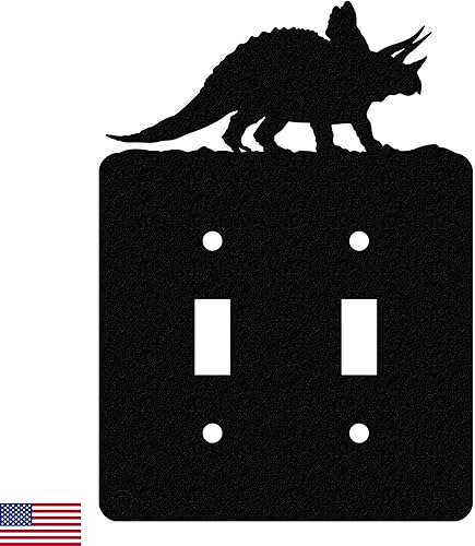 Miniatura 8 de Cubierta de Interruptor de Luz de Acero Americano, Cubierta de Enchufe con Decoración de Dinosaurio, Cuerpo de Tiranosaurio T-Rex, Interruptor
