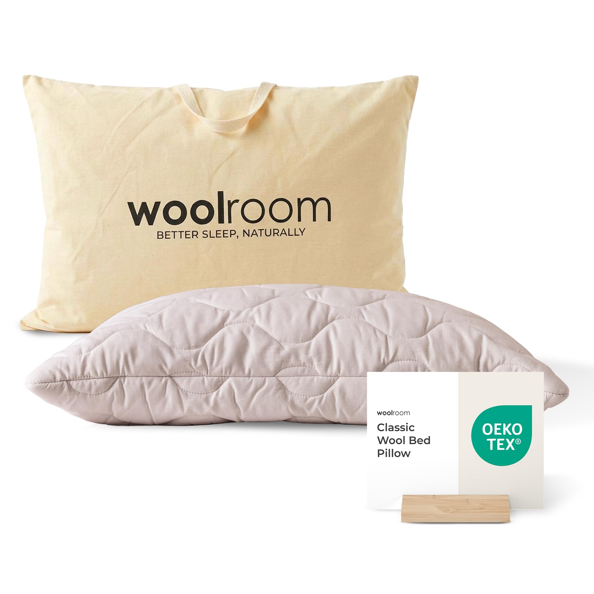 Amazon.com: WOOLROOM Classic Quilted Wool Pillow Standard - 100