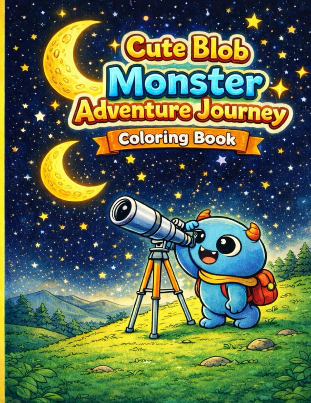 Cute Blob Monster Adventure Journey Coloring Book: Fun and Easy Coloring Pages for Toddlers and Kids Ages 2–6 | Big Bold Outlines | Simple Designs | ... (Cute Bolob Monster Coloring Books for Kids)