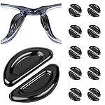 Eyeglass Nose Pads, Anti Slip Nose Pads for Glasses with Super Sticky Backing, Soft Silicone Adhesive Glasses Nose Pad (10 Black Pairs)