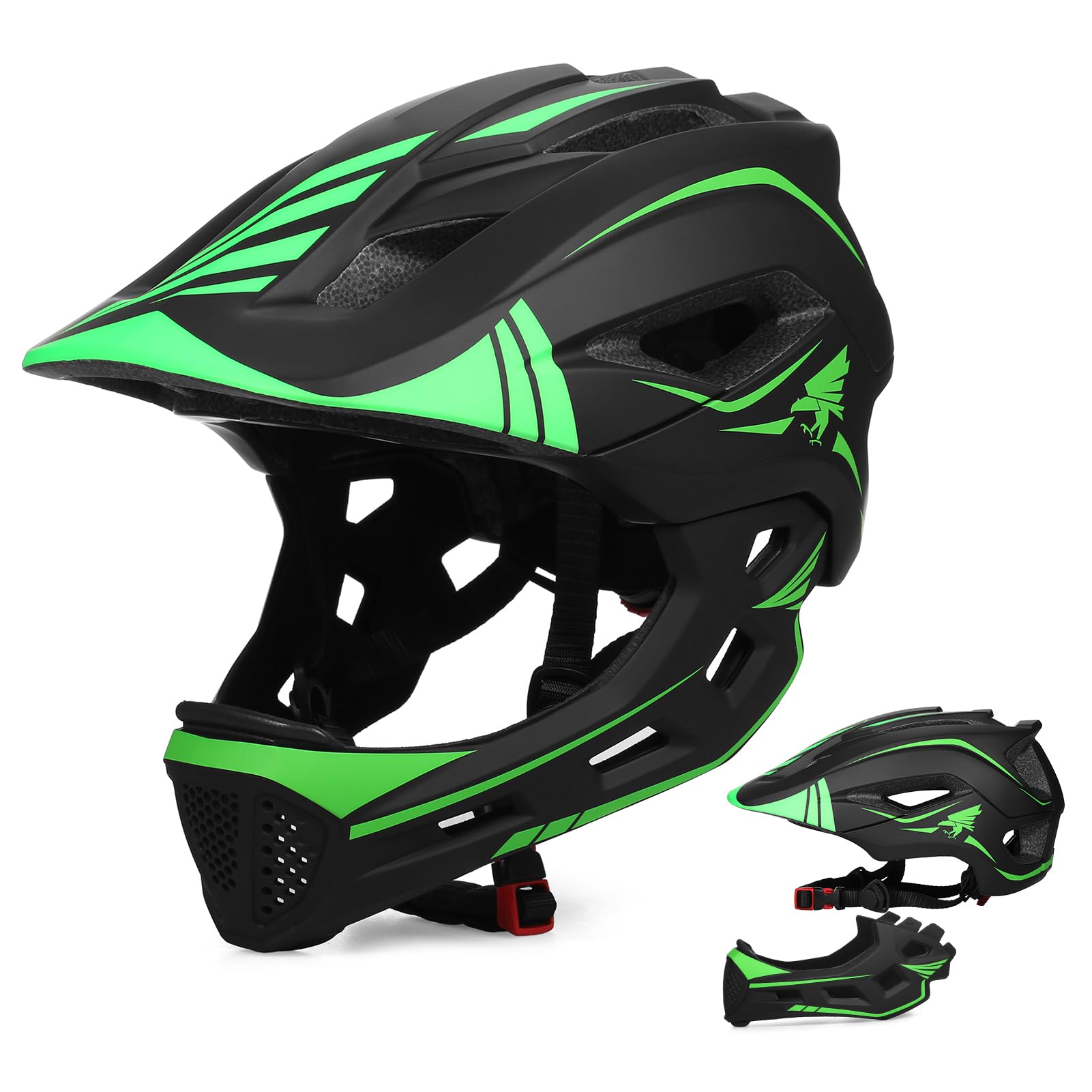 Kavolet Casco de Bicicleta para niños, Casco Integral para niños, Casco Integral con Protector de Barbilla extraíble, Casco para Descenso para Ciclismo, monopatín, Patinaje sobre Ruedas, Scooter