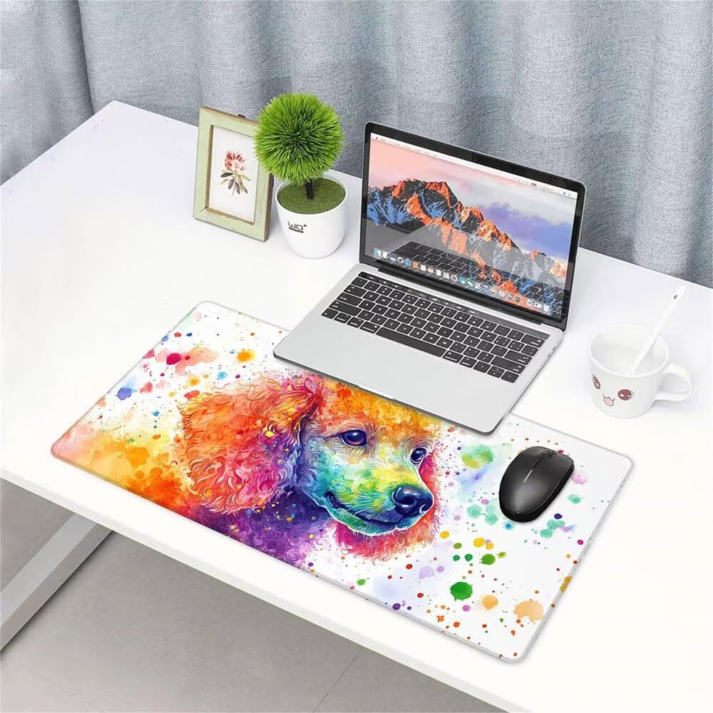Alfombrilla de Mouse para Juegos, Colore, XXL, Antideslizante, Impermeable, Diseño de Cane, Extendido, Grande, 1200x600x3mm, para PC, Laptop, Ufficio, Famiglia d-113