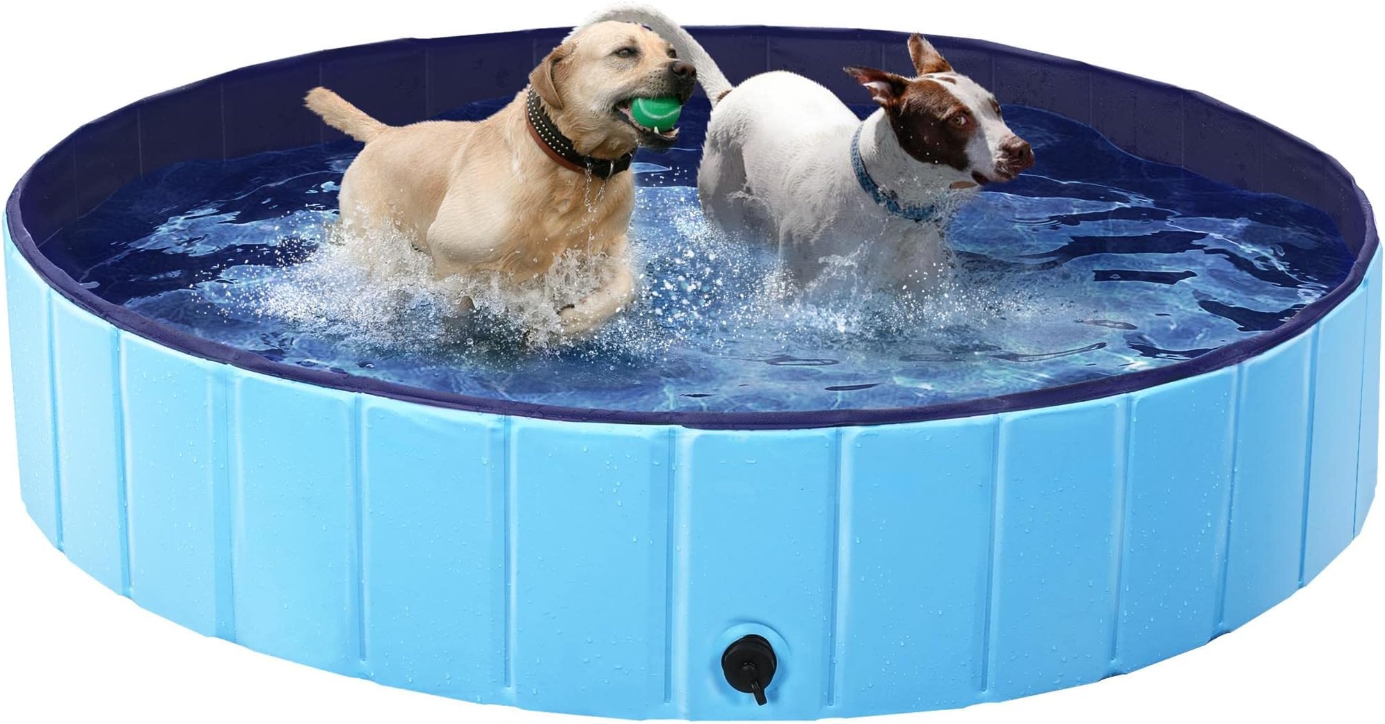Yaheetech Foldable Dog Pool Collapsible Hard Plastic Dog Swimming Pool Portable Pet Pools Doggie Wading Pool Bath Tub for Puppy Small Medium Large Dogs, 55 x 12 Inches Blue