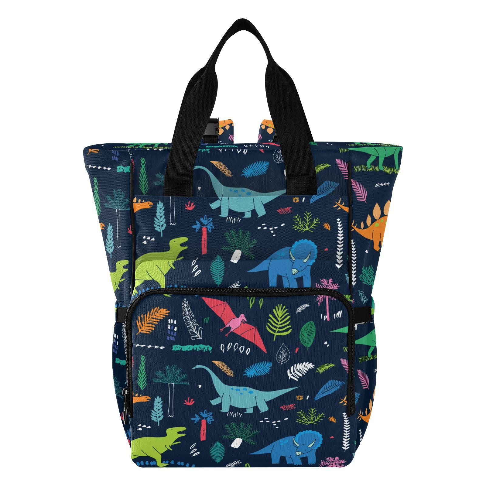 ALAZA Baby Changing Bag Backpack, Nappy Changing Bags Colorful Dinosaur Design Multi-Functional Diaper Bag Tote Large Capacity Mum Dad Backpack