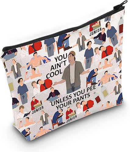 LEVLO Divertida bolsa de maquillaje para cosméticos Madison Adam Sandler con cita de regalo You Aint Cool a menos que orines tus pantalones bolsa de