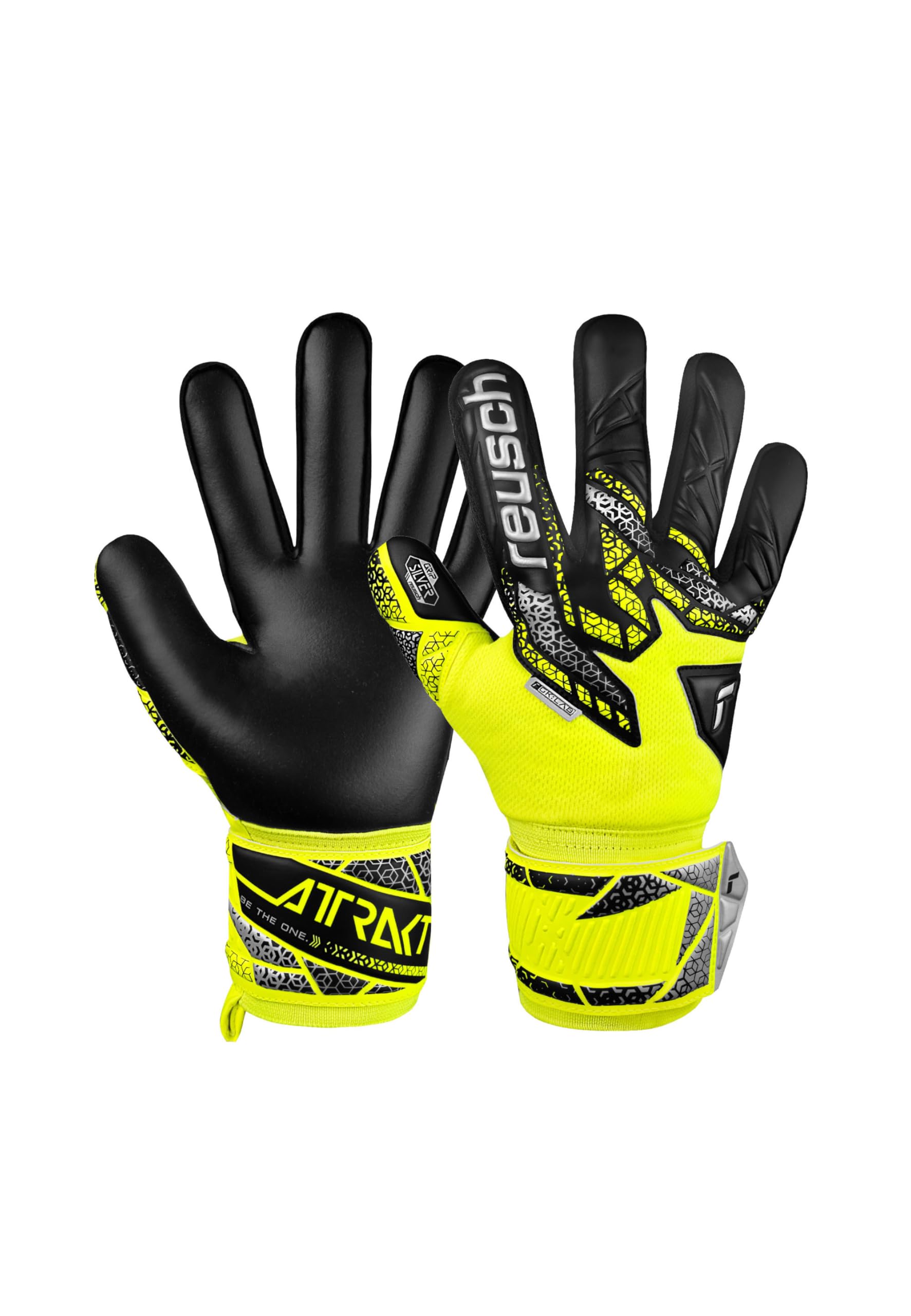Reusch Torwarthandschuhe Unisex Erwachsene | starker Grip, sicherer Halt, Komfort & Kontrolle | atmungsaktiv & robust | für Training & Spiel | Rasen & Kunstrasen | Größe 7-11 | Attrakt Silver
