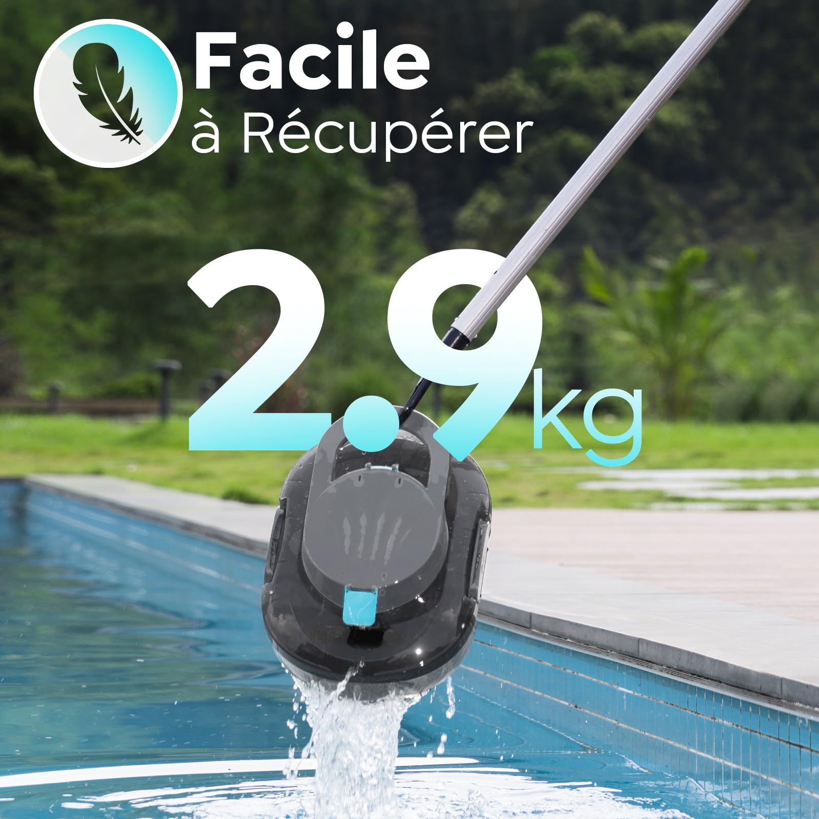 S1PRO (Version 2026) Robot Piscine, Autonomie 120 Min pour Piscines Hors Sol 100m², Aspirateur Piscine Double Moteur, Nettoyeur de Piscine Compact et Léger, Stationnement Automatique, Gris