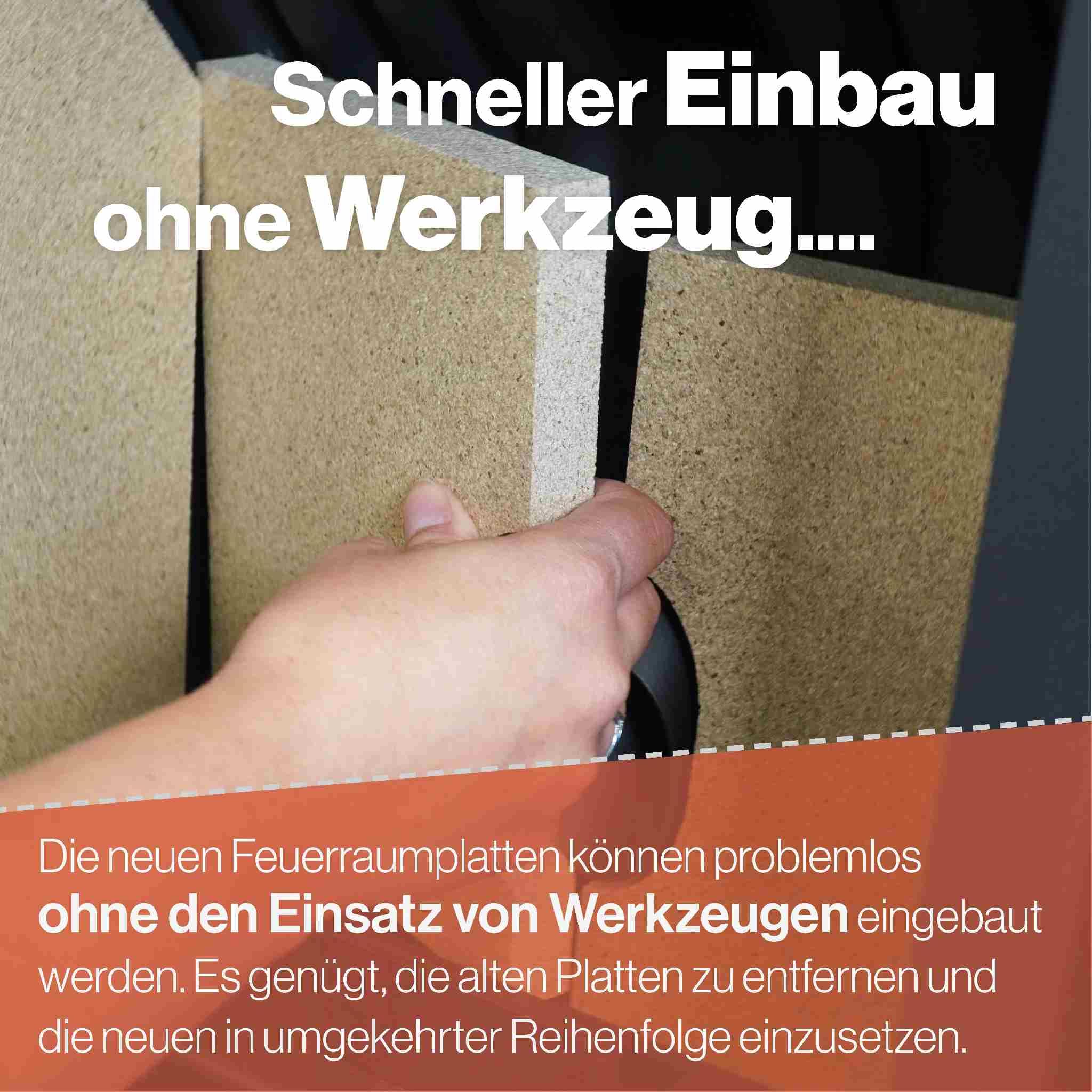 Feuerraumauskleidung - Passend für Haas und Sohn Pallazza 2** & weitere Kamin & Ofenmodelle inkl. Modellübersicht - Kaminofenauskleidung aus Vermiculite - passgenau & einfach austauschbar 3-teilig