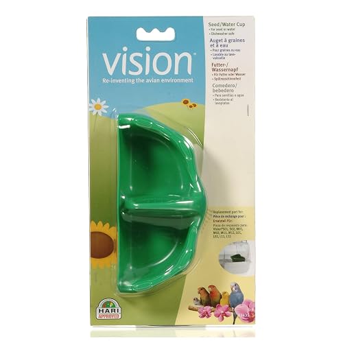 Taza para semilla y Agua para Jaulas de pajaros Vision, Verde
