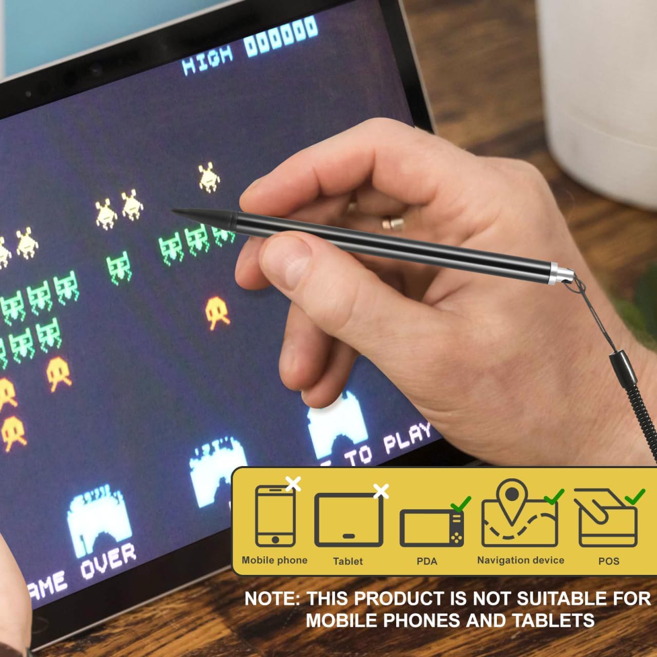 HOMSFOU 3pcs Touch Pen with Spring Rope Resistive Touch Screen Painting Pen Resistive Stylus Hard-tip Pen Anti-Lost for Pos PDA