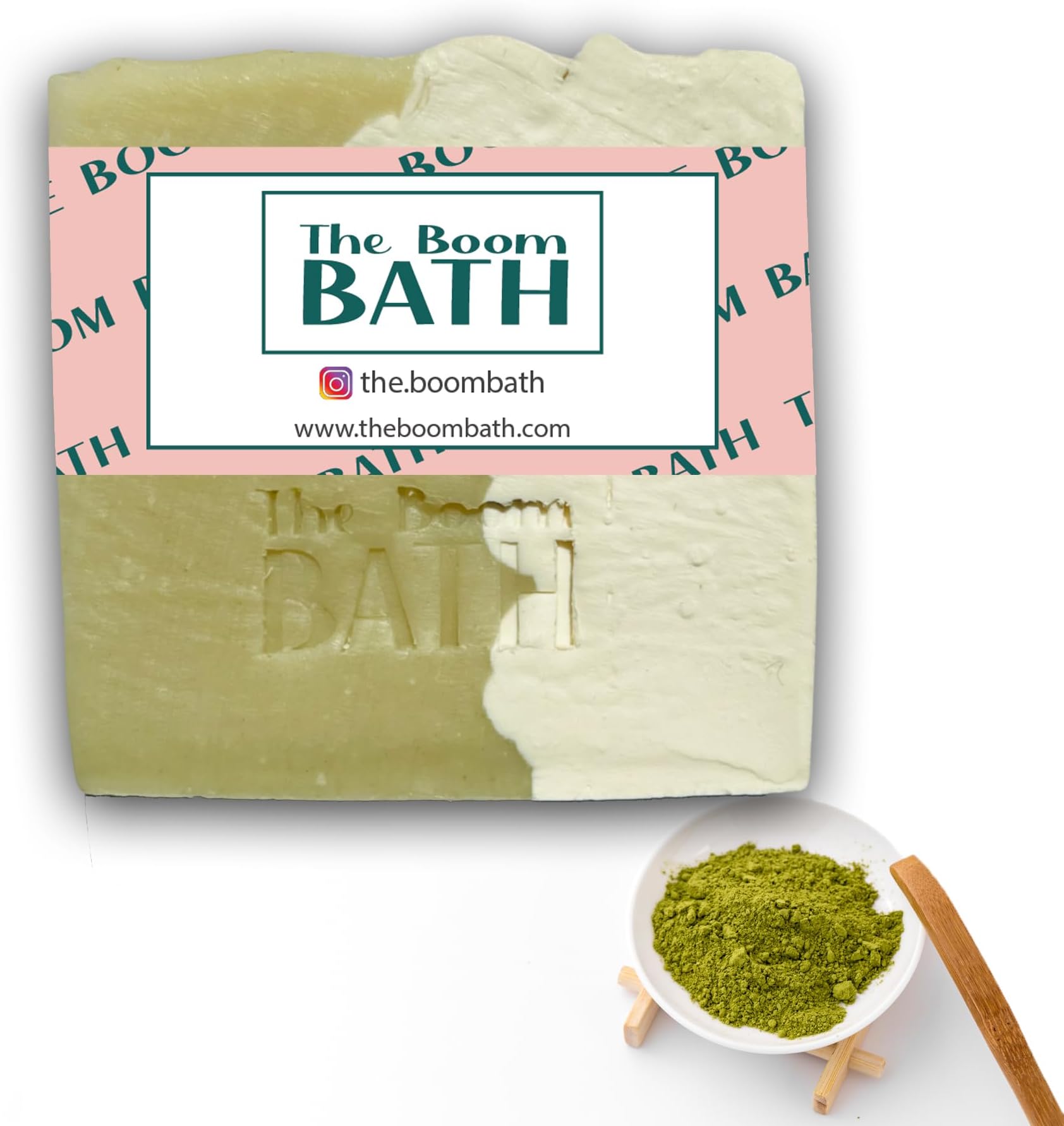 The Boom Bath Spirulina Cold Pressed Bath Soap - 85gm, 100% Natural - Handmade Premium Body Bar - Paraben & Sulphate Free - For Detoxifying & Cleansing - Deep Moisturizing Formula