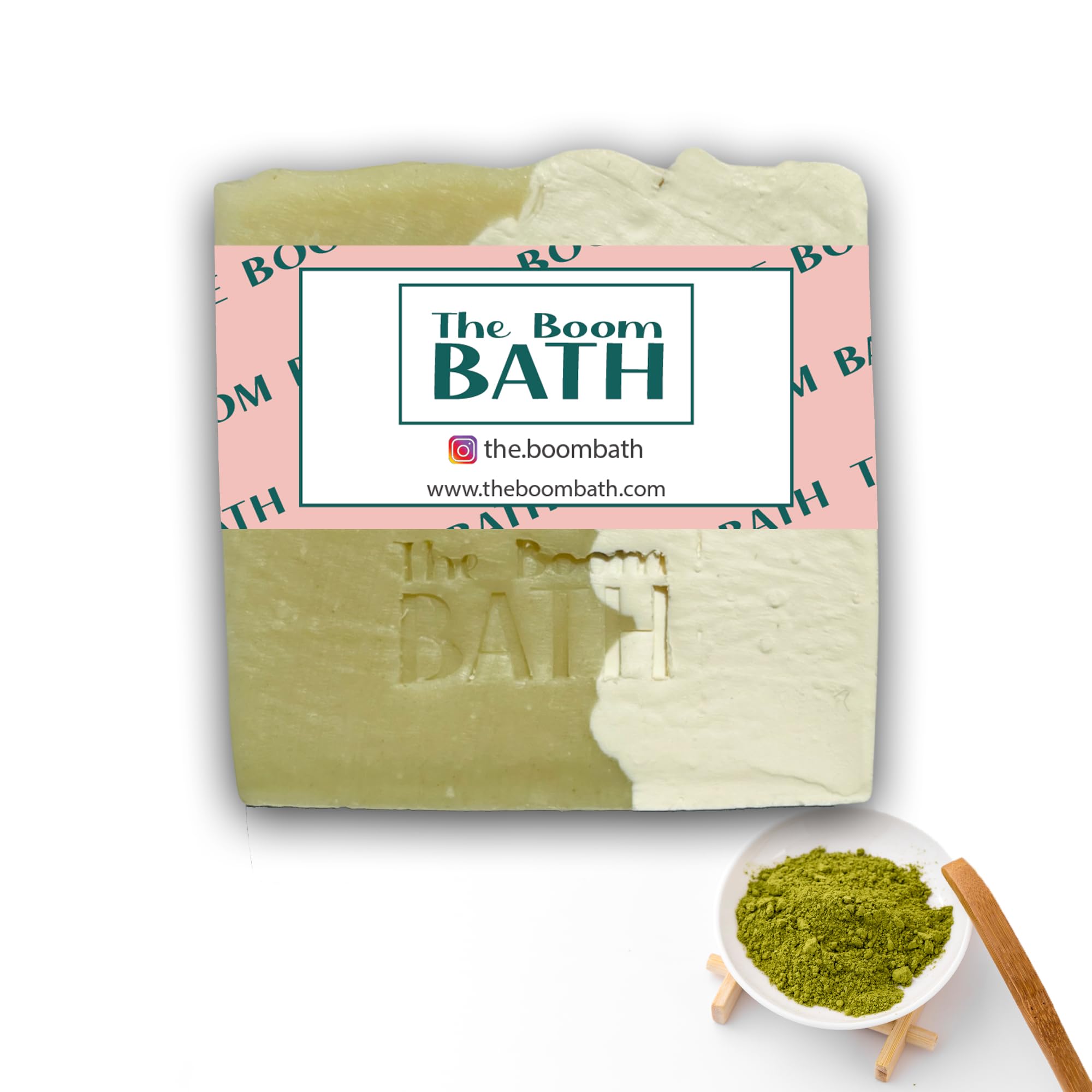 The Boom Bath Spirulina Cold Pressed Bath Soap - 85gm, 100% Natural - Handmade Premium Body Bar - Paraben & Sulphate Free - For Detoxifying & Cleansing - Deep Moisturizing Formula