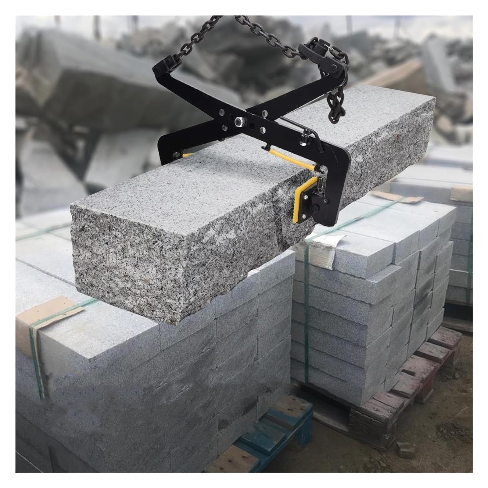 Pince de levage pour dalles de granit en acier robuste avec chaîne de suspension