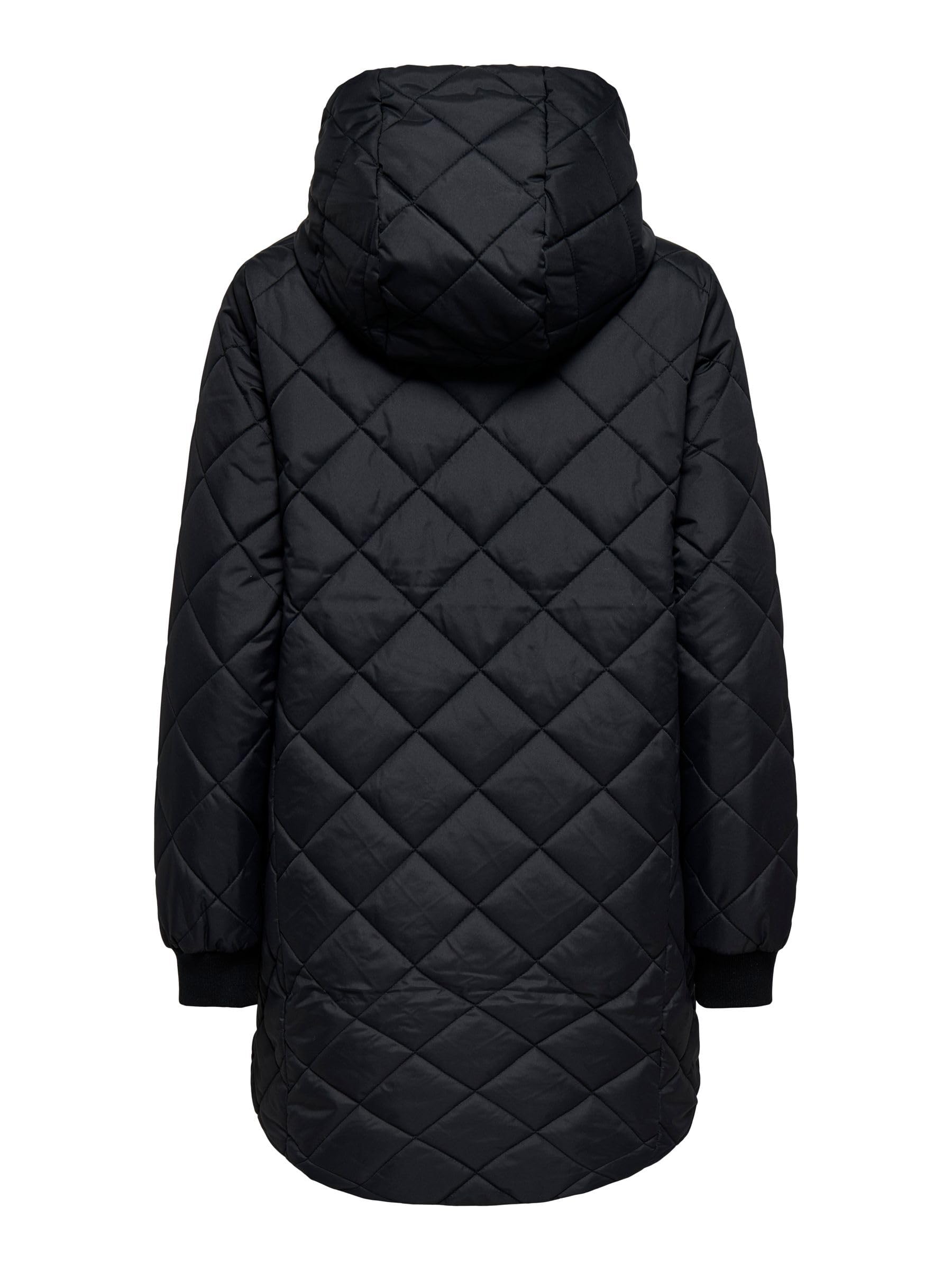 ONLY Quilted Hood Zip Coat Onljuliet Otw Noos-Cappotto Trapuntato con Cappuccio e Cerniera Donna