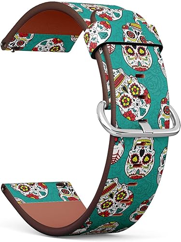Miniatura 2 de Compatible con Samsung Gear S2 Classic & Sport // Pulsera de repuesto de cuero de 0.866 in con pasadores de liberación rápida // Day Dead Colorful