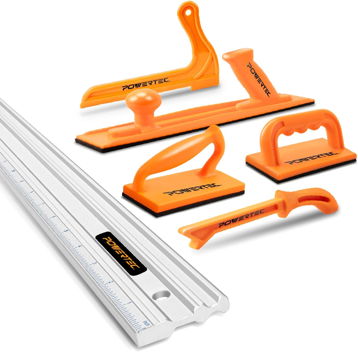 POWERTEC Push Block and Push Stick Set w/ 24 Inch Straight Edges