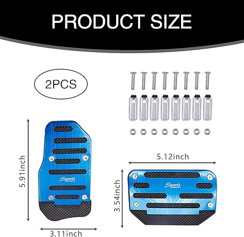 Miniatura 2 de Sinytuto Pack-2 Kit de almohadillas antideslizantes para pedal de automóvil, protectores de pedal de freno de automóvil, fundas para pedal de
