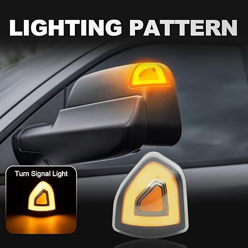 Miniatura 4 de Espejo de remolque lateral, luces intermitentes LED compatibles con Ram 1500 2021-2023para Ram 1500 Classic 2022 2023para Ram 2500 3500 19-22 ámbar