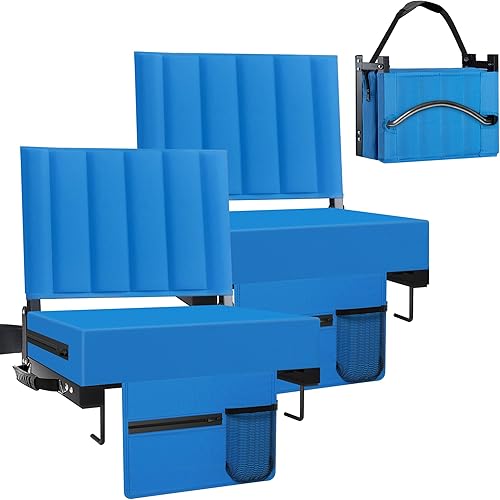Asiento de estadio para gradas con soporte trasero y cojín, asientos de grada con correa para el hombro y soporte para tazas, silla de estadio