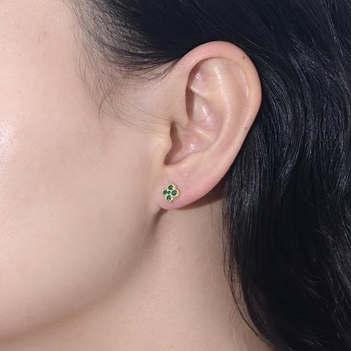 Vista 8 de OUXi Aretes de plata de ley 925 para mujer, hipoalergénicos con orejas sensibles