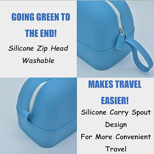 Miniatura 3 de Bolsa de maquillaje impermeable, bolsa de aseo de silicona, bolsa de almacenamiento portátil de viaje, bolsa de cosméticos lavable de gran