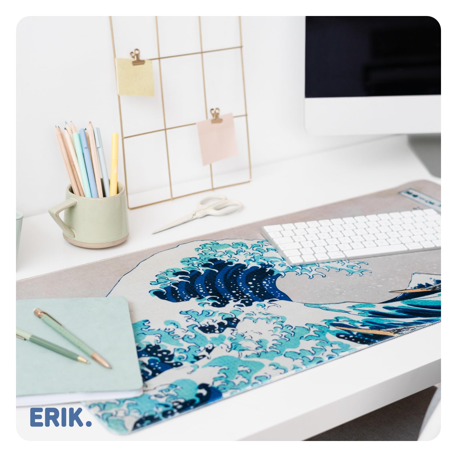 Grupo Erik Tappetino Mouse XXL La Grande Onda di Kanagawa 80x35 cm Impermeabile Antiscivolo