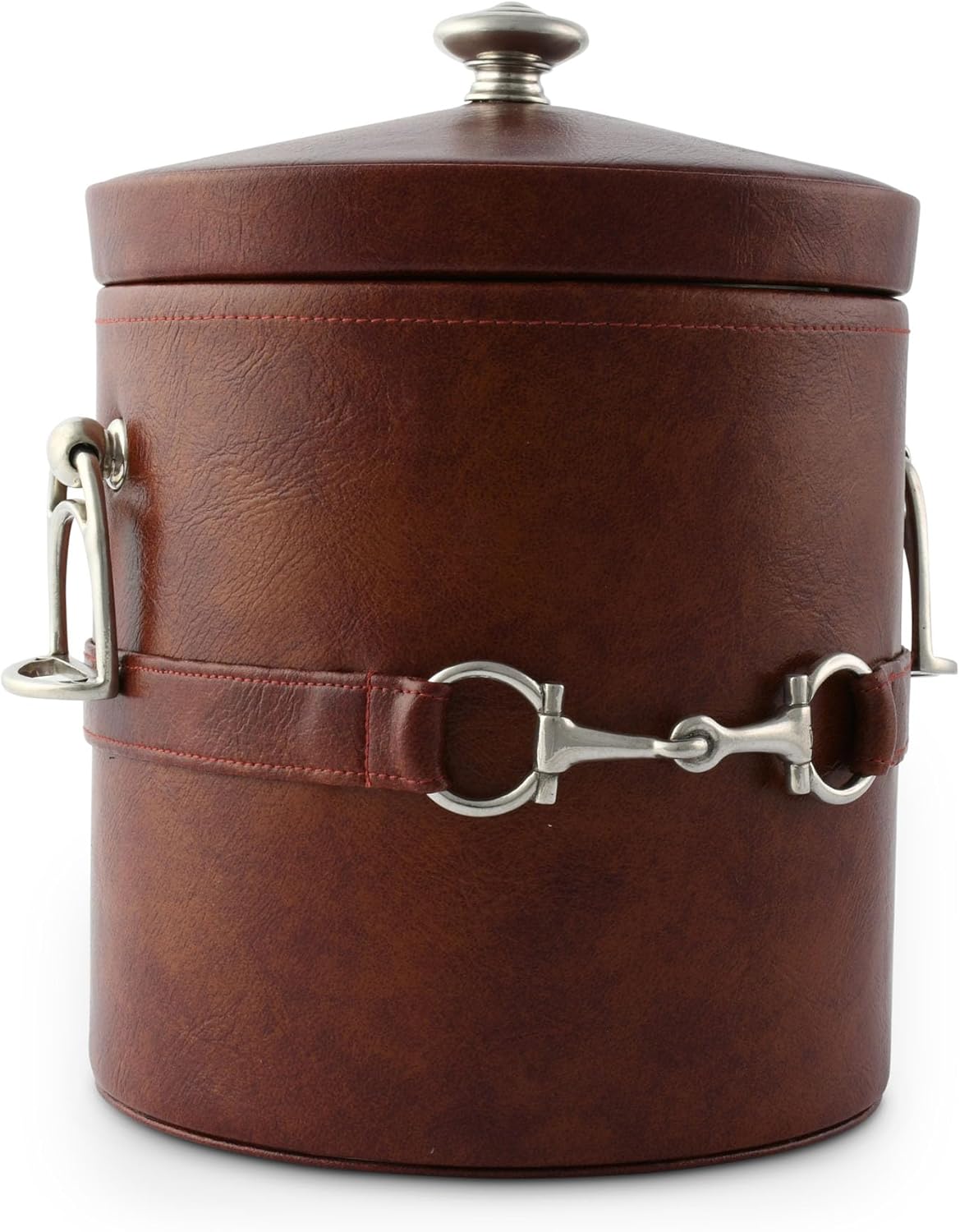 Vagabond House Equestrian Horse Bit Leather Ice Bucket 6.5"T x 6.5"W