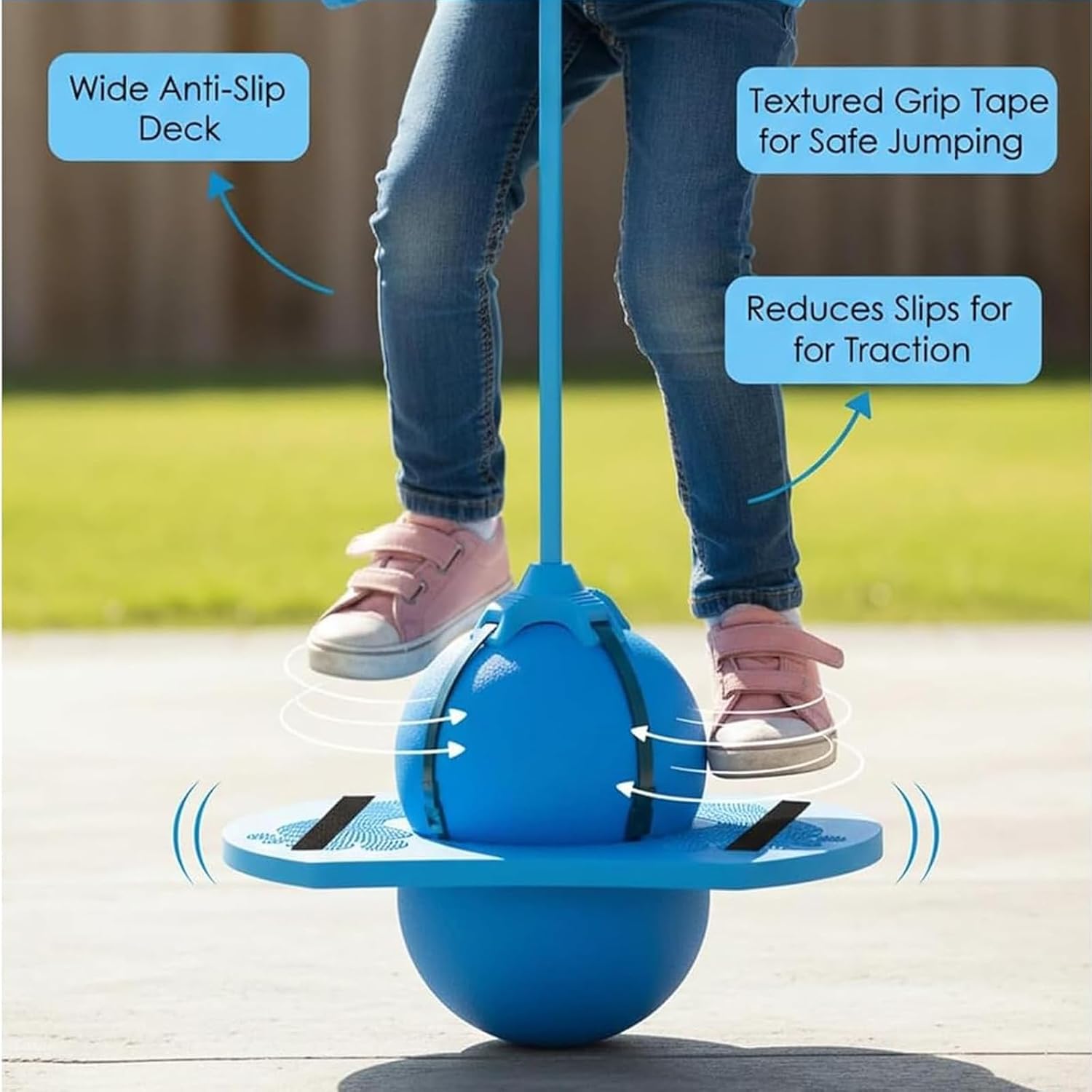 Balance Jumping Ball, Children's Balance Jumping Ball with Handle, Pogo Jumper BalanceTrainer for Beginners & Adults, Indoor Outdoor Fitness Toy for BalanceTraining and Coordination Practice, Up to 600lb