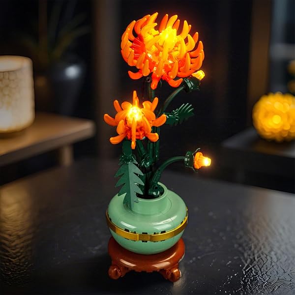 LocoLee Licht Kompatibel mit Lego 10368 Chrysanthemum, Nur Lichter Set - Kein Modell, Licht BeleuchtungSet Compatible with LEGO Icons10368 Chrysanthemum - 2
