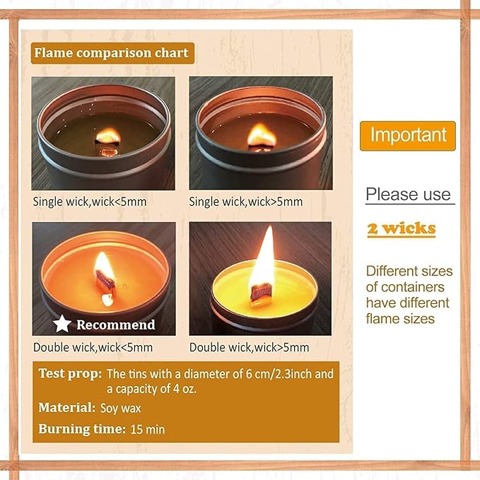Pabilos de Madera para Velas PXBBZDQ 50 Juegos miniatura 4