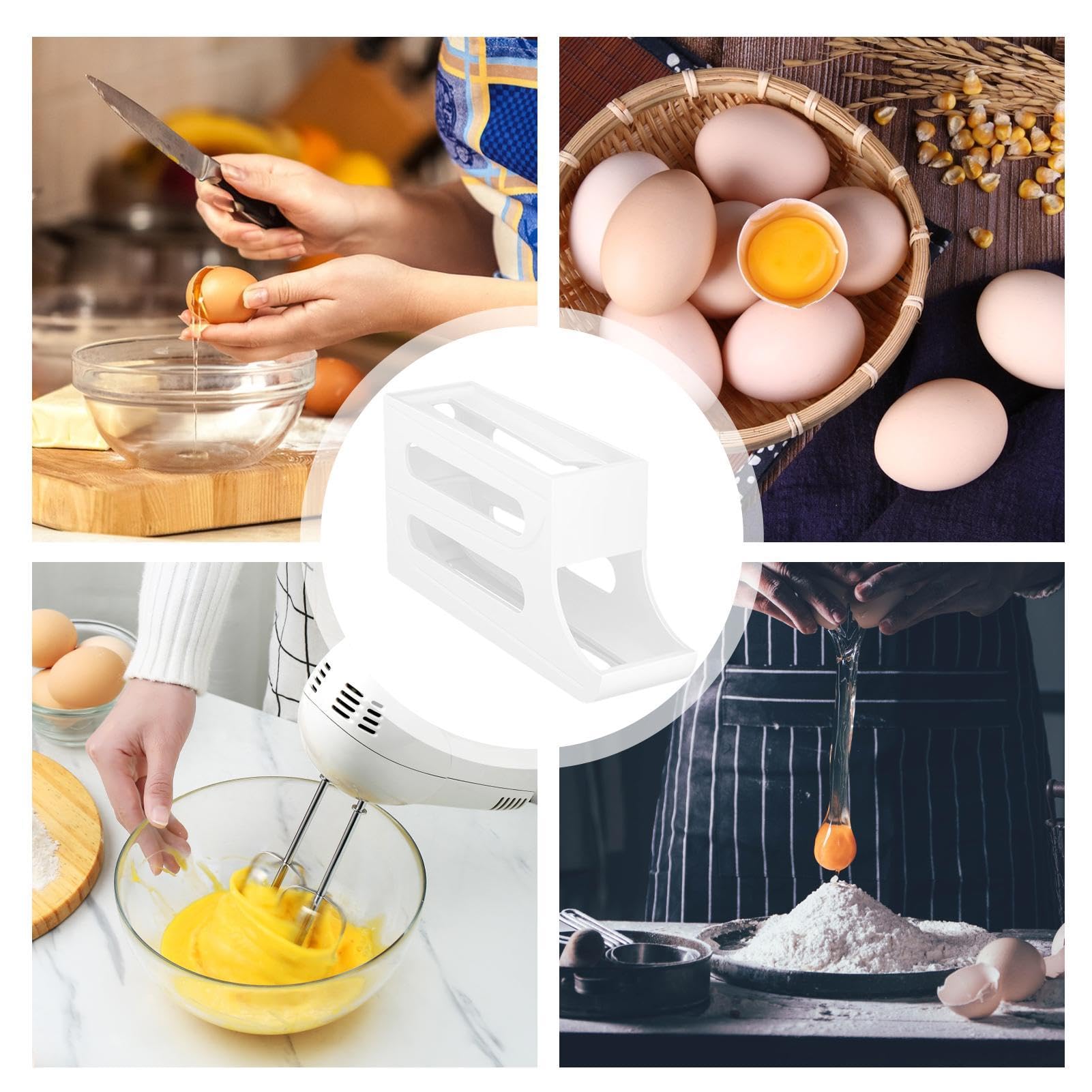 Eier-Organizer Für Kühlschrank - Automatischer Eierspender Mit 3 Ebenen Für Bis Zu 16 Eier