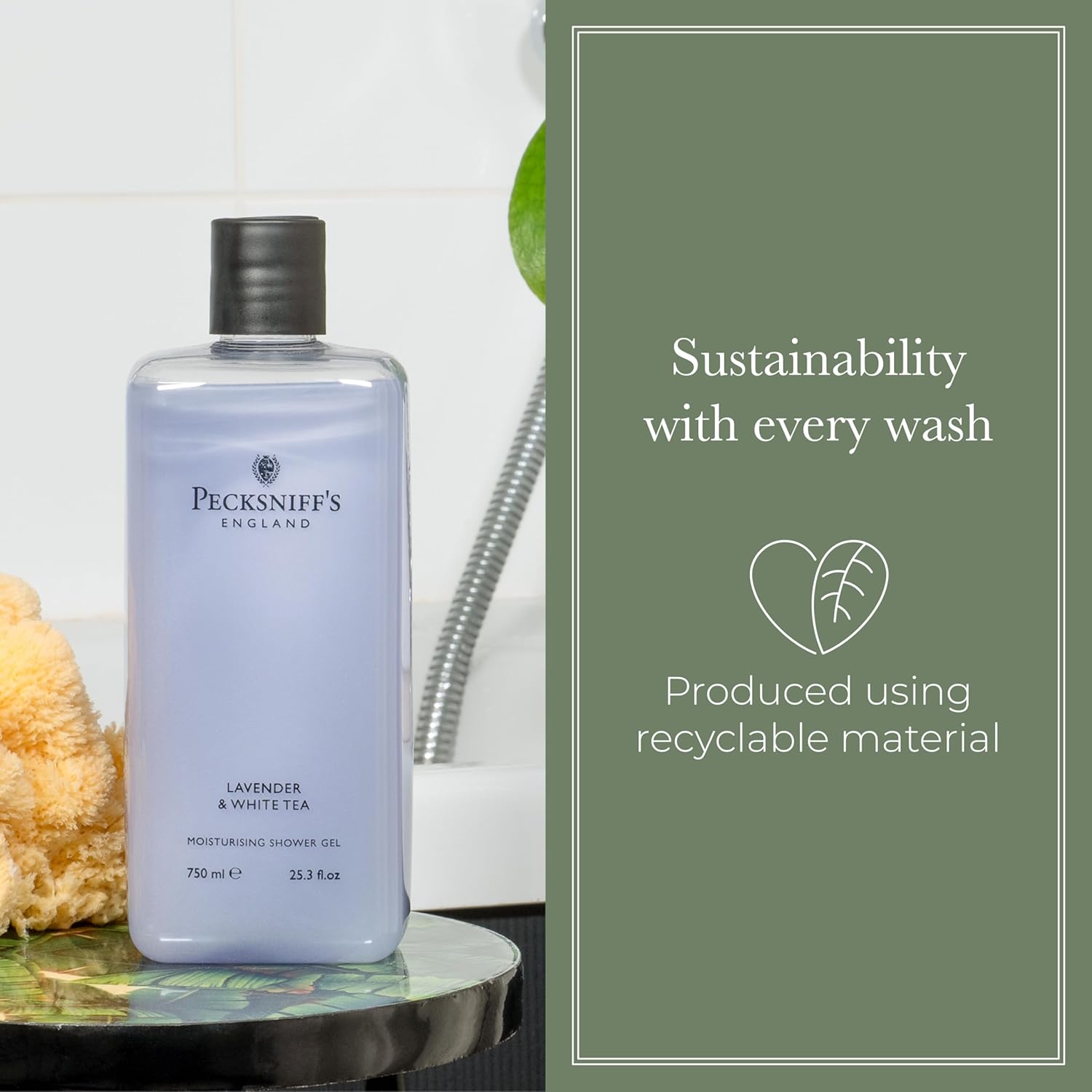 Pecksniff's Lavender & White Tea Moisturizing Shower Gel | 750ml / 25.36 Fl Oz