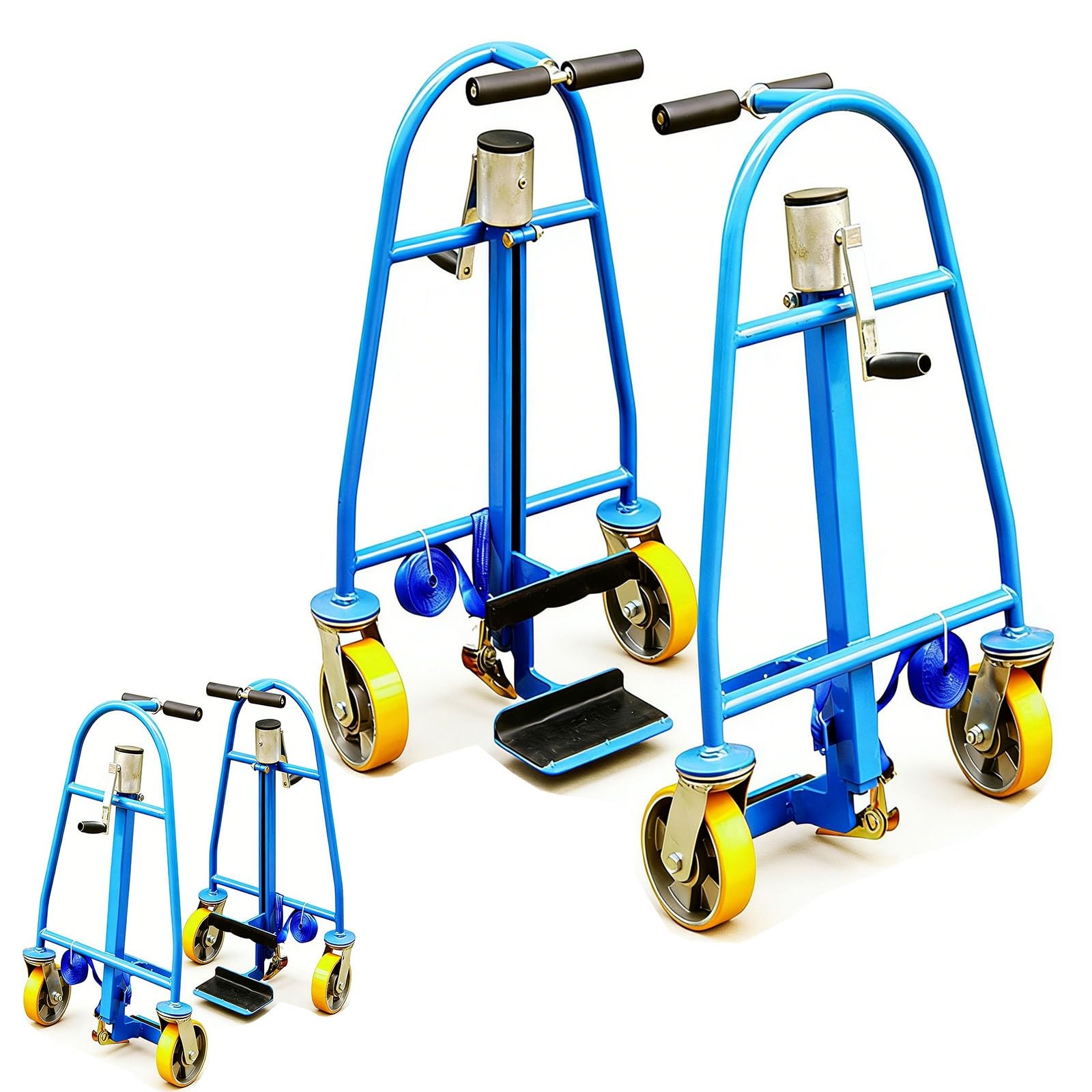 Heavy Duty manuelle Möbel und Kisten-Mover-Set von 2, 600kg Heavy Duty Moving Dolly mit 5 Meilen Nylon-Band-Schwenkrollen, Höhe für Geräte-Ausrüstung