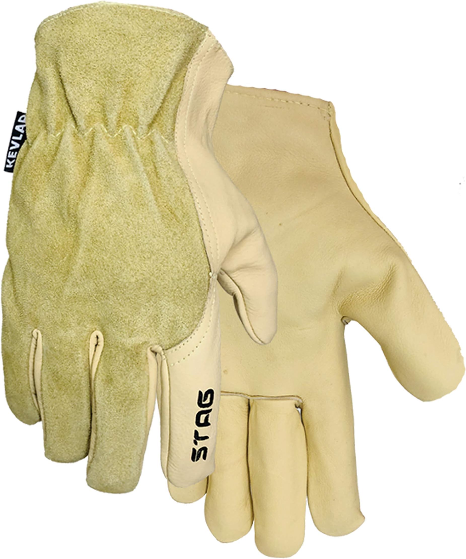 Kevlar Work Gloves Men - 232 Medium Welding Glove Cowhide Leather Work Glove Water Repellent,Driver Working Man Consturction