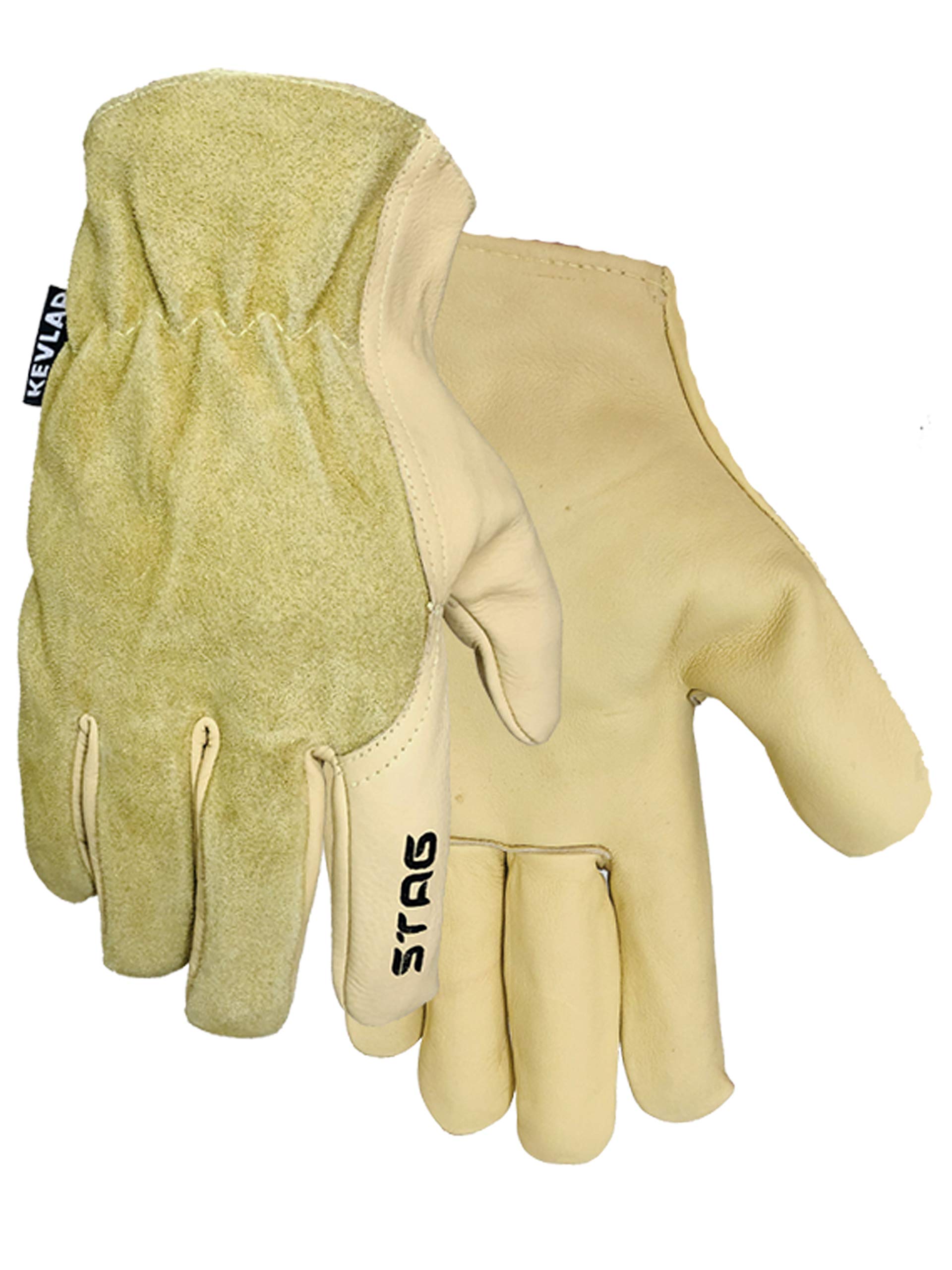 Golden StagKevlar Gloves Men-232 X-Large Welding Gloves, Work Gloves - Made with Cowhide Leather, Water Repellent, Soft and Supple Leather, Wing Thumb, Kevlar Thread