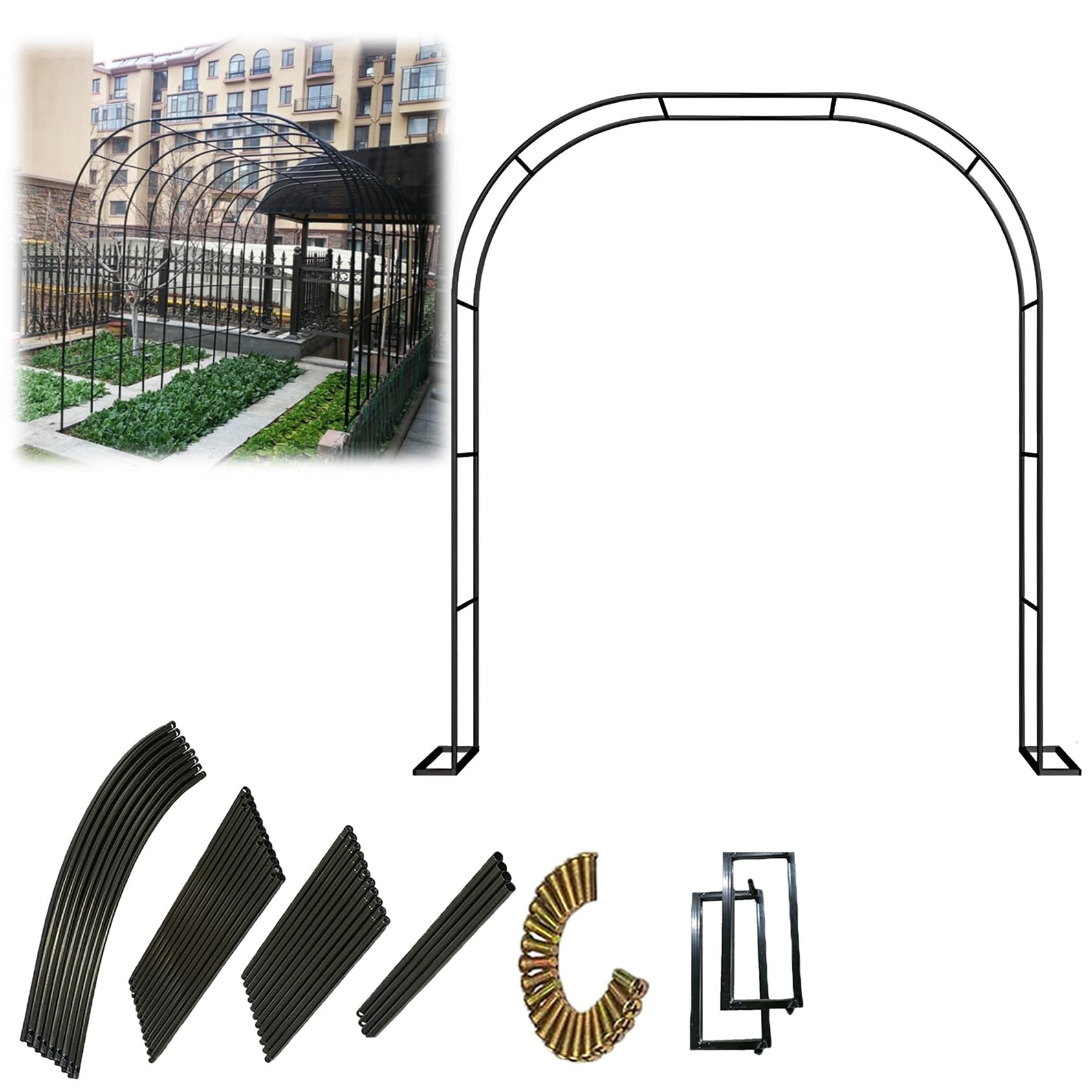 Large Wedding Arch For Ceremony, Metal Garden Arch Trellis For Climbing Plants, Indoor Outdoor Wedding Party Garden Patio Trellis Climbing Plant Garden Various Bridal Party Decoration Supplies(Color:B