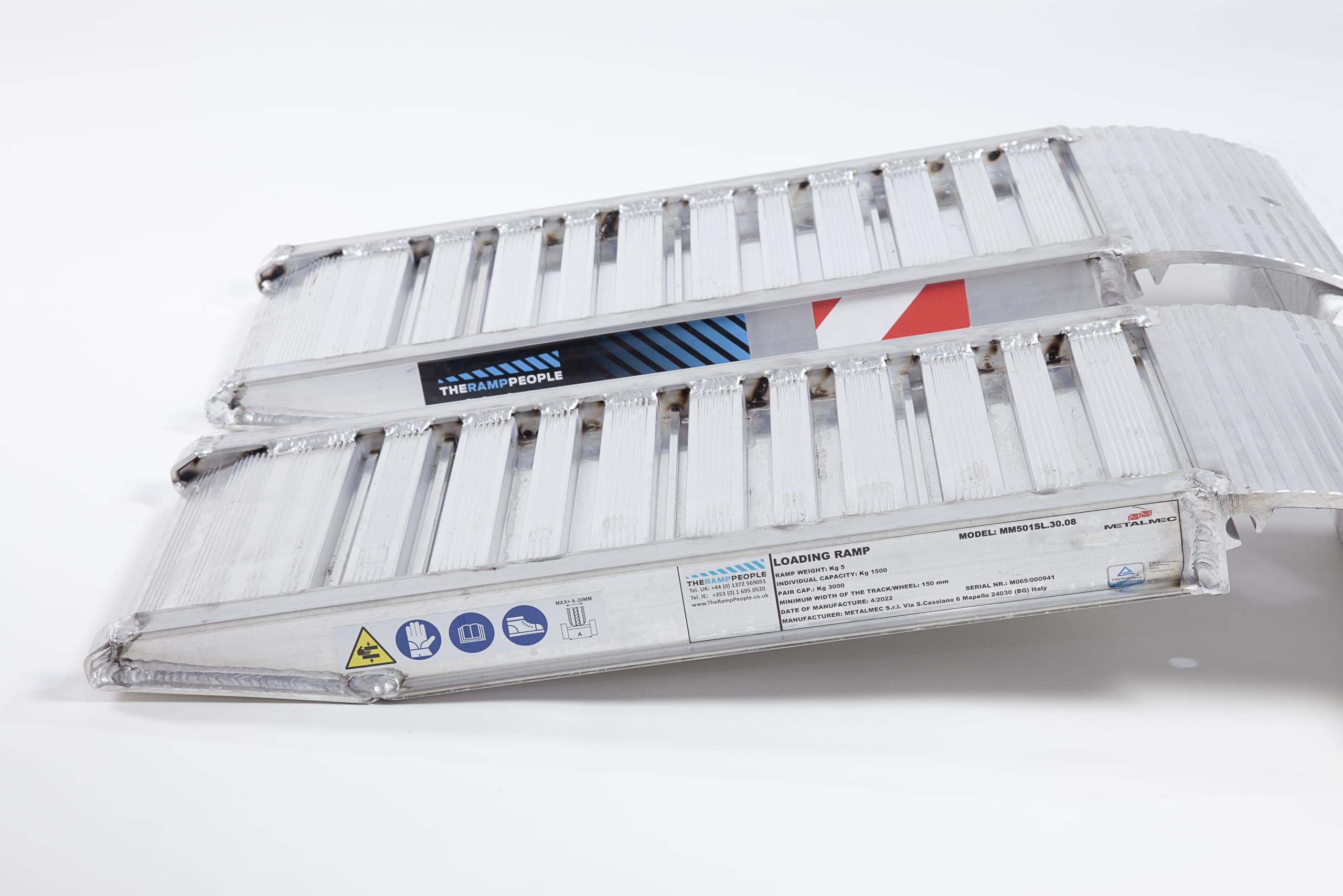 The Ramp People Aluminium Container Ramps - Pair (1000x510x7500kg) Heavy Duty Loading Ramps, Forklift Ramps