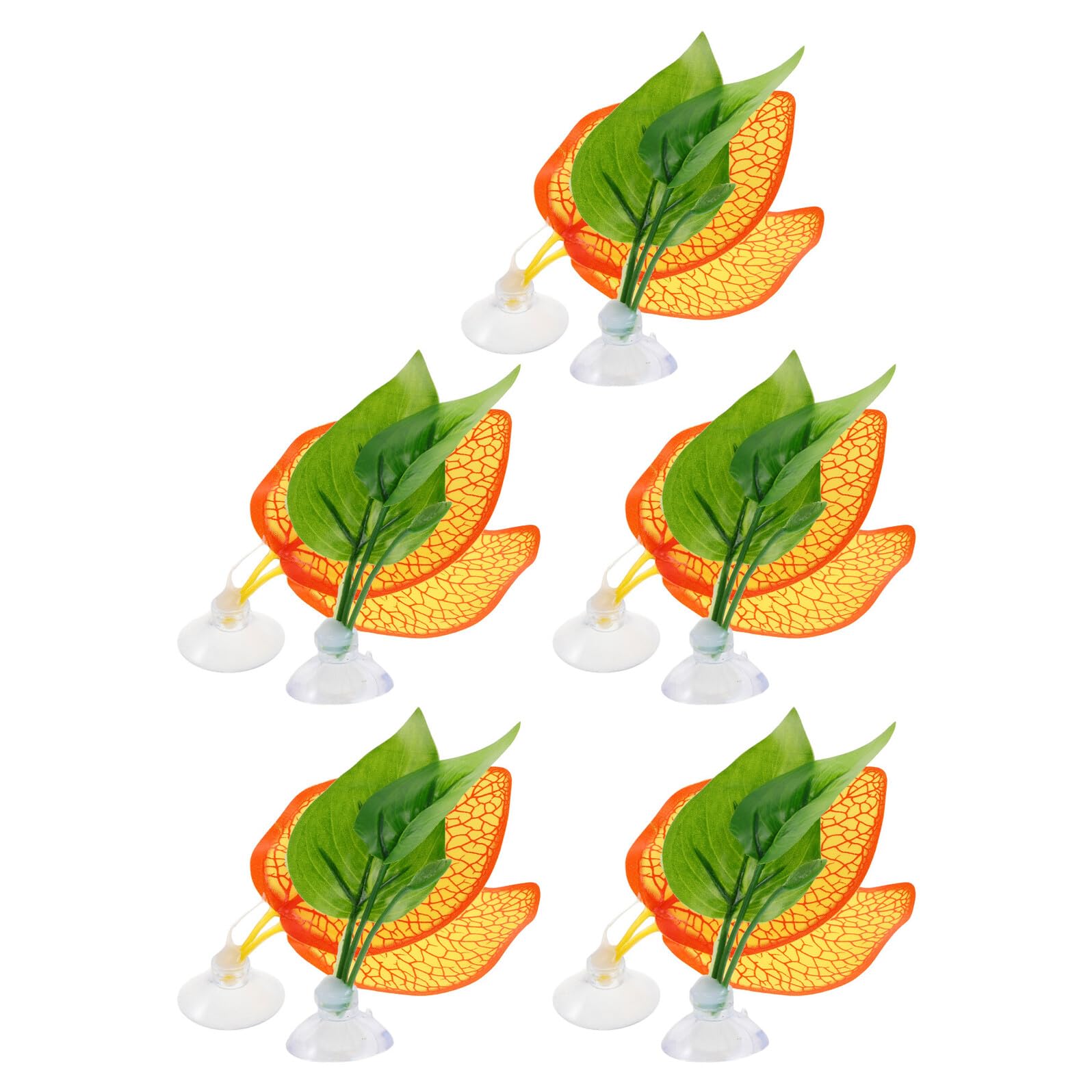 10pcs Betta Fish Resting Leaf Bed Hammock with Suction Cups Artificial Aquarium Plants for Fish Tank Landscaping Decor