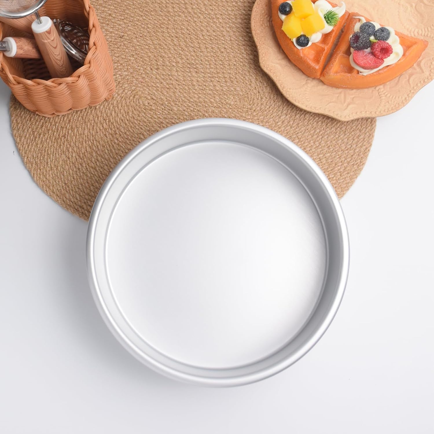 9 Inch Cake Pan, Aluminum Round Cake Baking Pans Tins For for birthday cake party cake, Non-Toxic, Only Handwasher.Silver(9×3 round Cake Pan) - Image 4