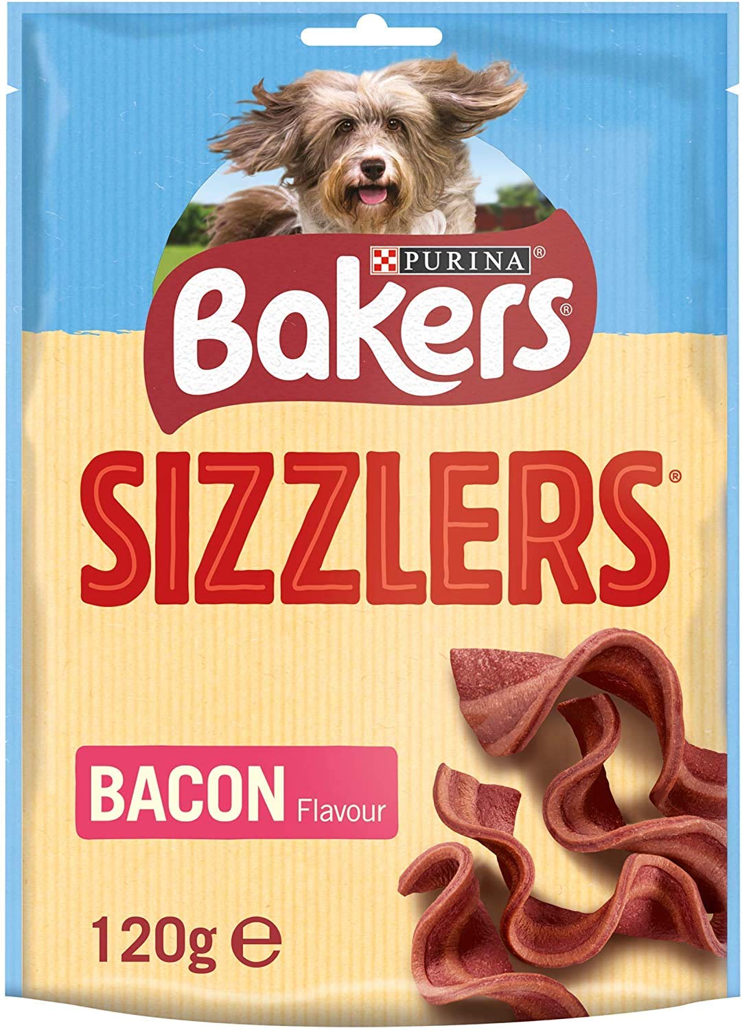 3 x Sizzlers Dog Treats Bacon 120g - Case of 6 (720g)