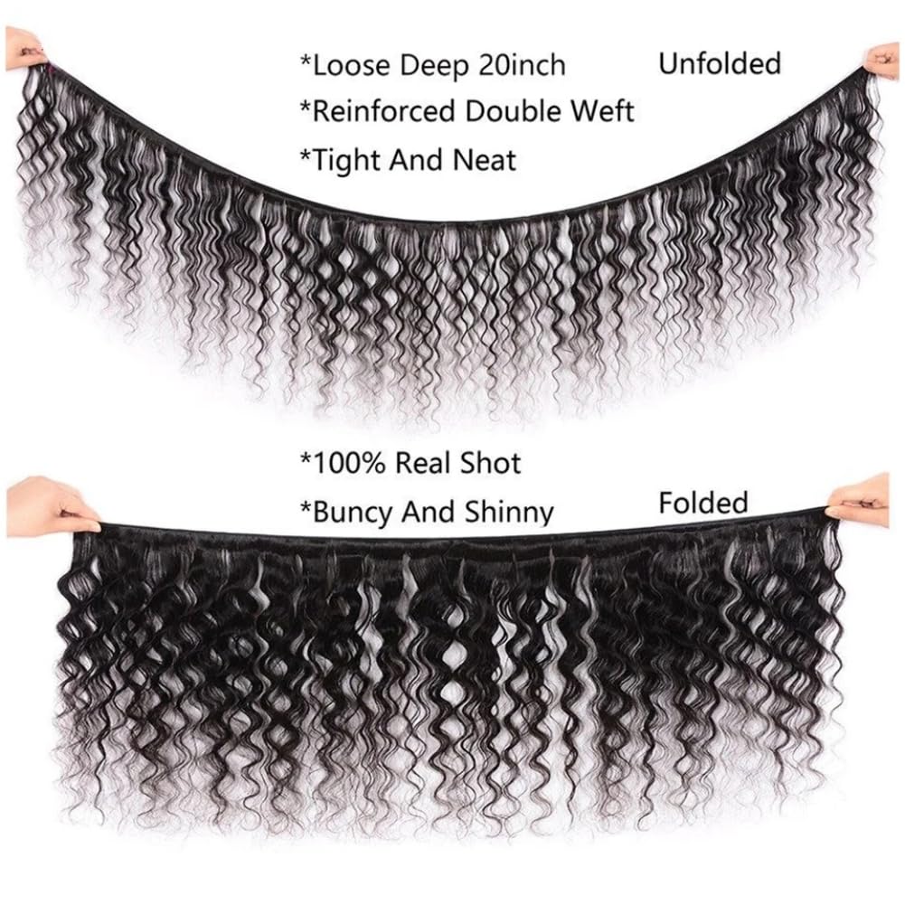 Amazon.com : Loose Deep Wave Human Hair 3 Bundles (14 16 18 